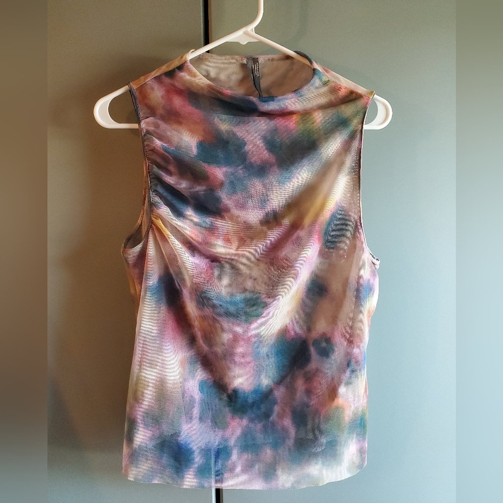 2 pc set! Anthropologie Mesh Watercolor Floral EUC - Picture 7 of 9